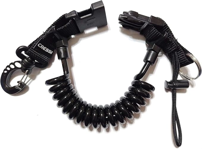 Cressi Spiral Laynyard With with Split Ring and Snap