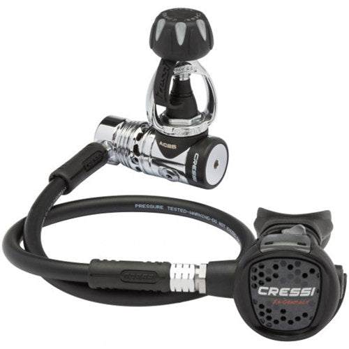 Cressi AC25g / Compact Regulator, adjustable balanced piston, glossy finish, scuba diving equipment.