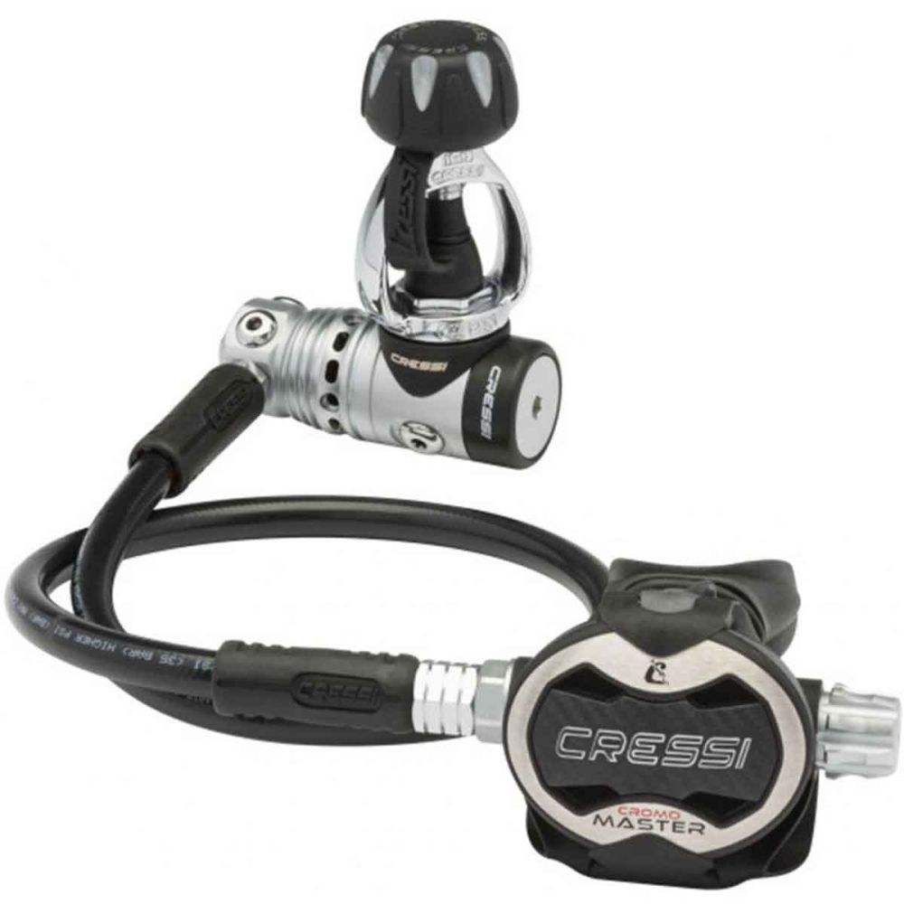 Cressi AC25m / Master Cromo Regulator with rotating turret and LP hose.