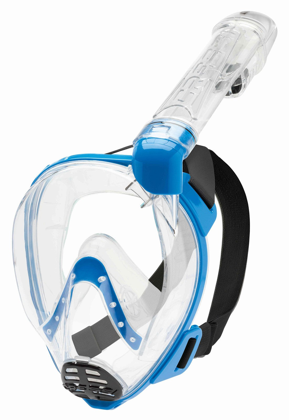 Cressi Baron Full Face Mask for snorkeling with wide field of vision, anti-fog design, and dry snorkel system.