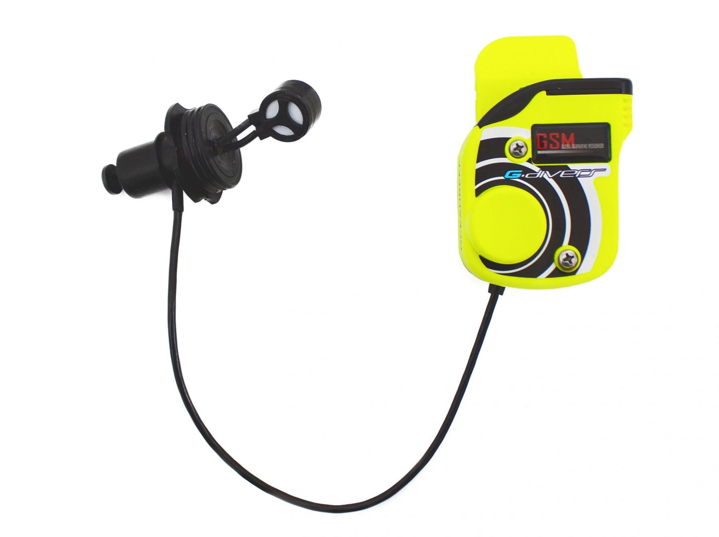 Ocean Reef GSM G.Divers Underwater Communication Unit, wireless transceiver, yellow design.
