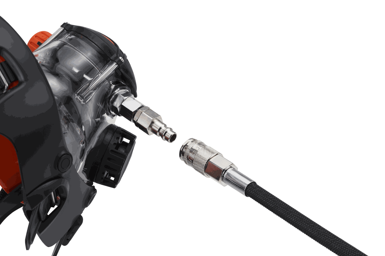 Ocean Reef Extraflex Commercial Quick Connect Hose with male connector for full face masks.