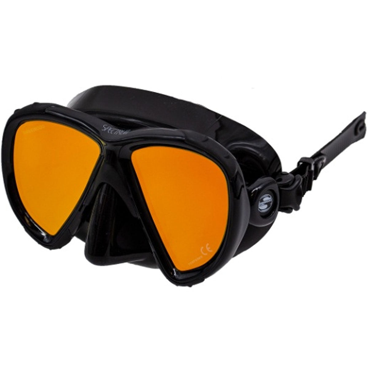 Sherwood Spectrum Mask with orange mirrored lenses for enhanced underwater clarity and reduced glare