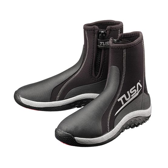 Tusa DB0109 dive boot with 5mm neoprene, injection molded sole, super traction, and zipper with hook-and-loop lock