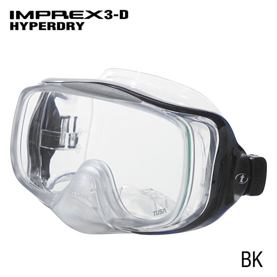 Tusa M-32 Imprex 3D Hyperdry snorkeling mask with panoramic view and Hyperdry purge system black