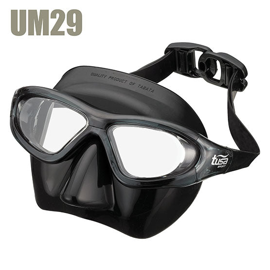 Tusa Sport UM29 low-volume freediving mask with anti-fog lenses and quick-fit buckle system