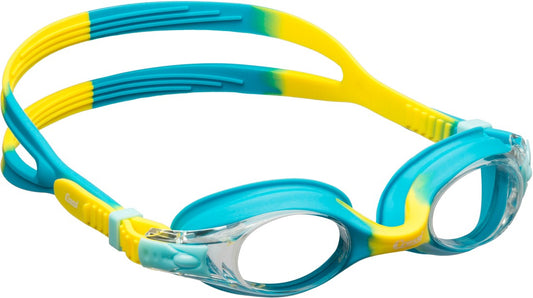 Cressi Dolphin 2.0 Swim Goggles with colorful design, flat lenses, easy-to-adjust buckles, and hypoallergenic material.