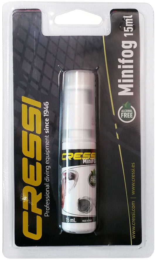 Cressi Mini-fog Sponge 15ml anti-fog spray for goggles and glasses in packaging.