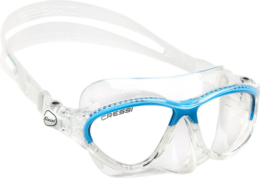 Cressi Moon Kid Mask for children aged 7-15, suitable for swimming and snorkeling with shatterproof lenses and micrometric buckles.