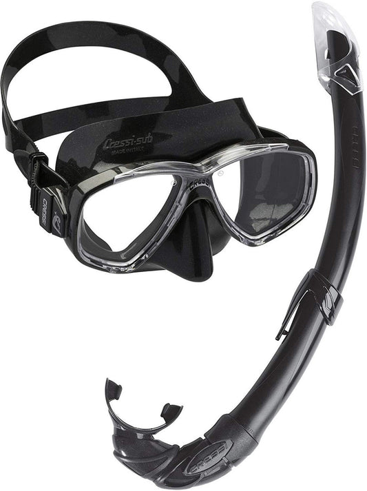 Cressi Perla & Mexico Mask & Snorkel Set for diving with hypoallergenic silicone mask and contoured snorkel.