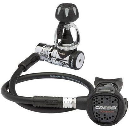 Cressi AC25g / Compact Regulator, adjustable balanced piston, glossy finish, scuba diving equipment.