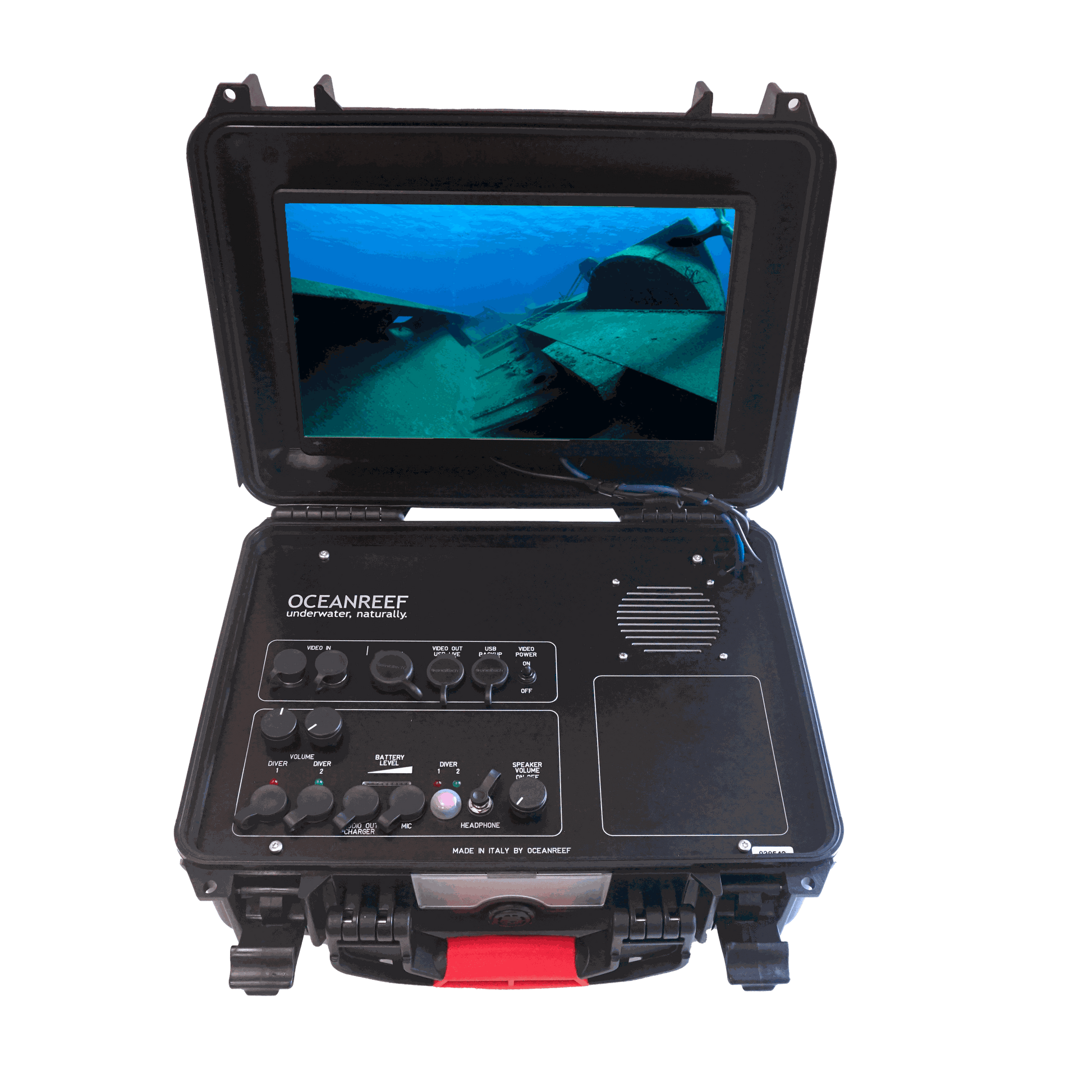 Ocean Reef Gamma Alpha HD underwater communication system with display and controls.