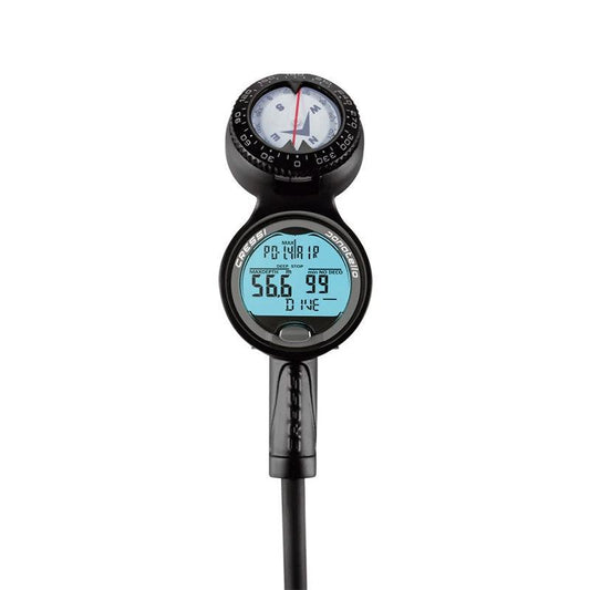 Cressi Donatello 3 Computer Console with digital display and compass for scuba diving.