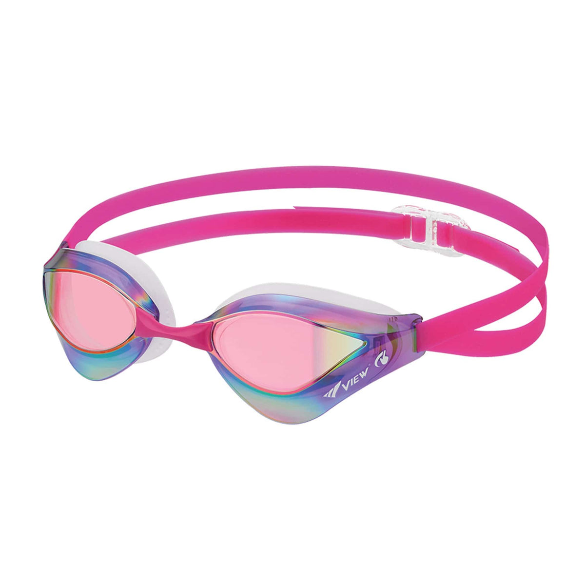 View Swipe Blade Orca Mirrored Goggle, Aquamarine/Pink