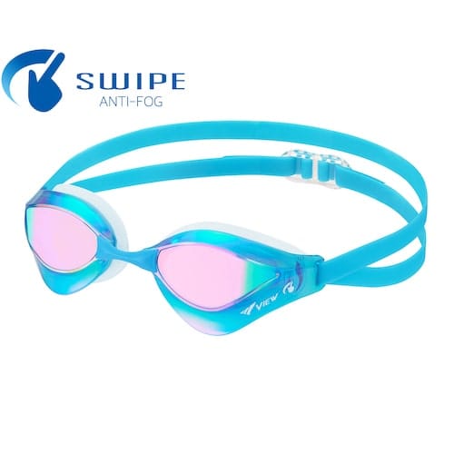 View Swipe Blade Orca Mirrored Goggle, Aquamarine/Pink