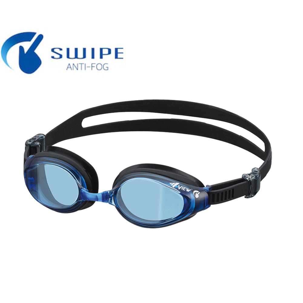 View Swipe Fitness Goggle, Curved Lens, Black