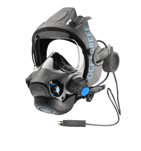 Ocean Reef Alpha Pro X-Divers underwater communication unit with integrated headset and microphone.
