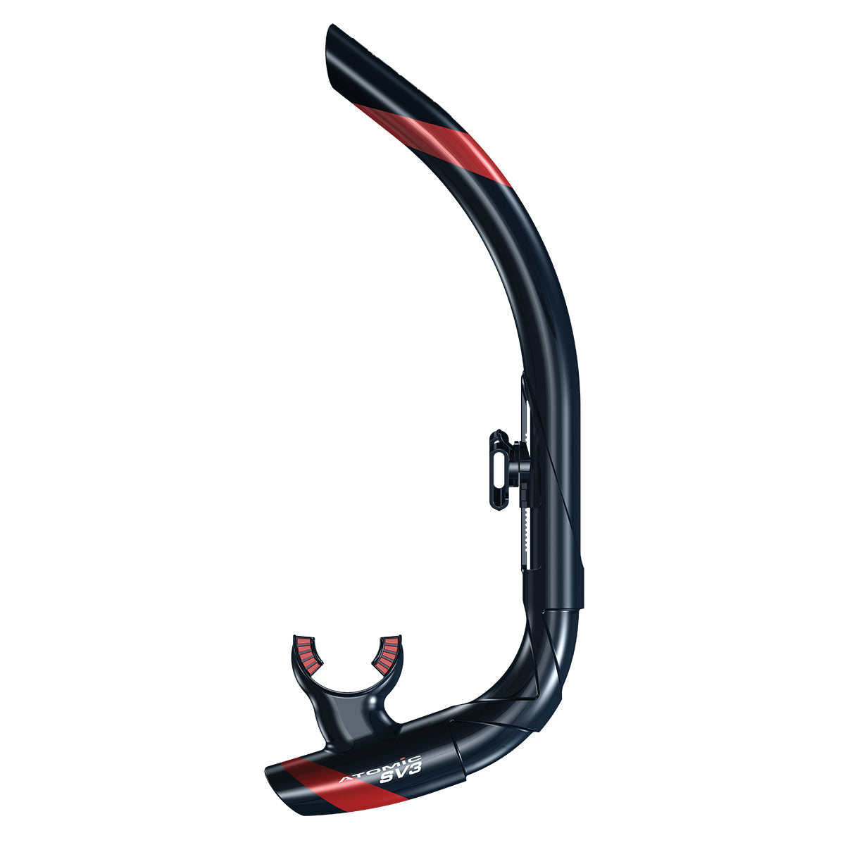 Atomic Aquatics SV1 Contour Snorkel - Black/Red