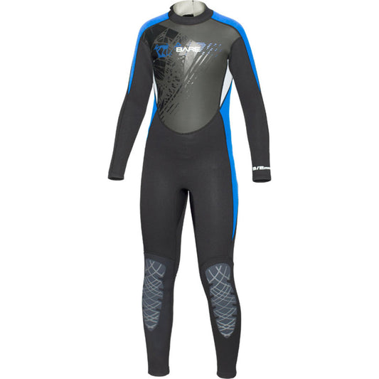 Bare 3/2mm Manta Hooded Full Wetsuit - Youth - Blue / 06