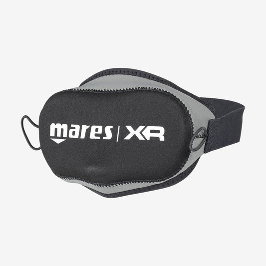 Mares XR Line Cave Mask Blinder black and gray neoprene strap mask shield for underwater training