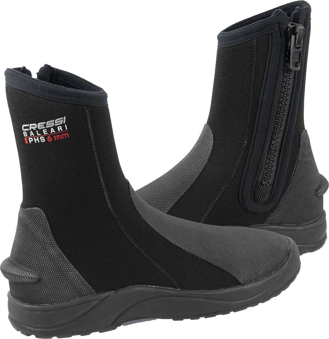 Cressi 6mm Baleari PHS Boot with protective hard sole and YKK zip, suitable for water sports.