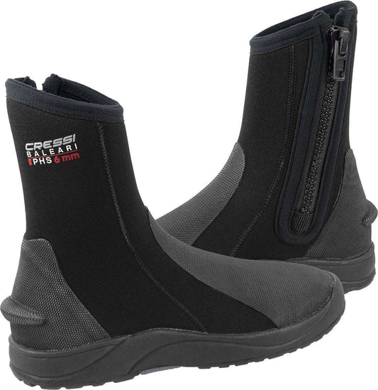 Cressi 6mm Baleari PHS Boot with protective hard sole and YKK zip, suitable for water sports.