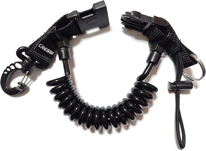 Cressi Spiral Laynyard With with Split Ring and Snap