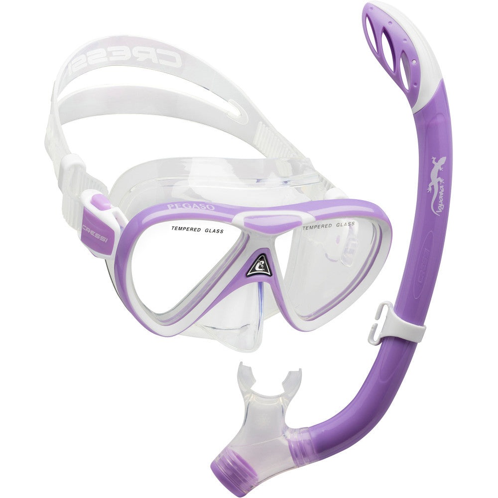 Cressi Pegaso & Iguana Semi-Dry Mask & Snorkel Set