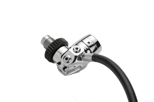 Ocean Reef 1st stage SL 35 TX DIN 300 regulator with chrome-plated brass and stainless steel construction.