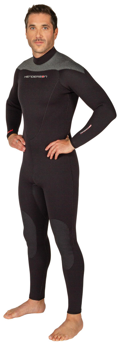 Henderson 7MM Thermoprene Pro Men’s Back Zip Jumpsuit - Black/Heather Gray / X-Small