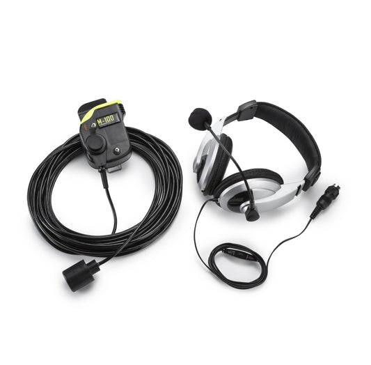 Ocean Reef M-100 Portable Transceiver with headset and transducer cable.