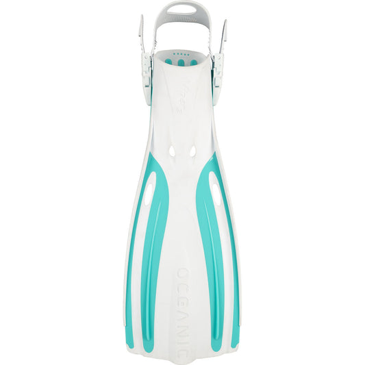 Oceanic Viper 2 Open Heel Diving Fin - White/Aqua / X-Small