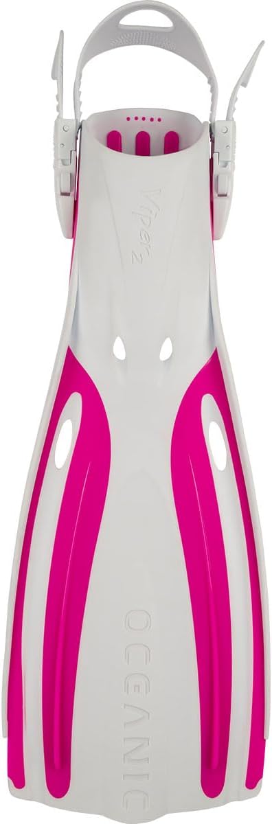 Oceanic Viper 2 Open Heel Diving Fin - White/Pink / X-Small