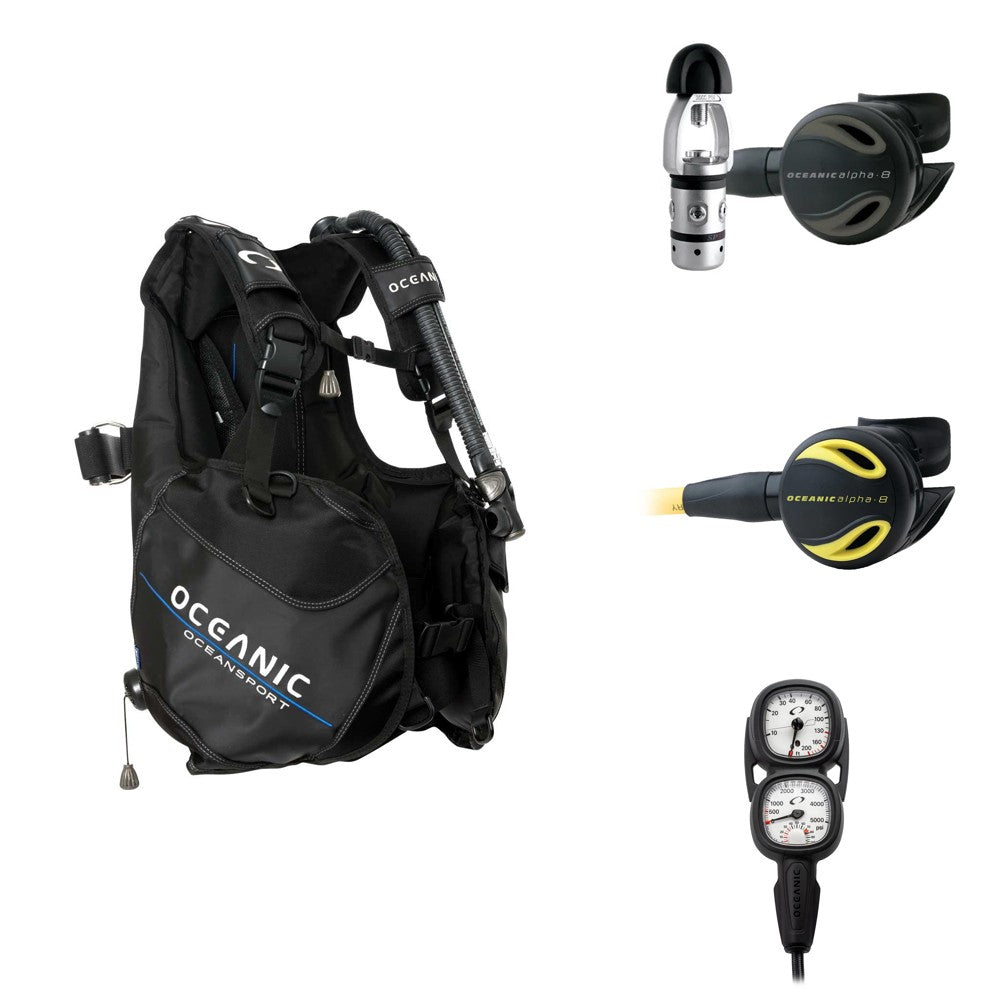 oceanic operator scuba package flatlay