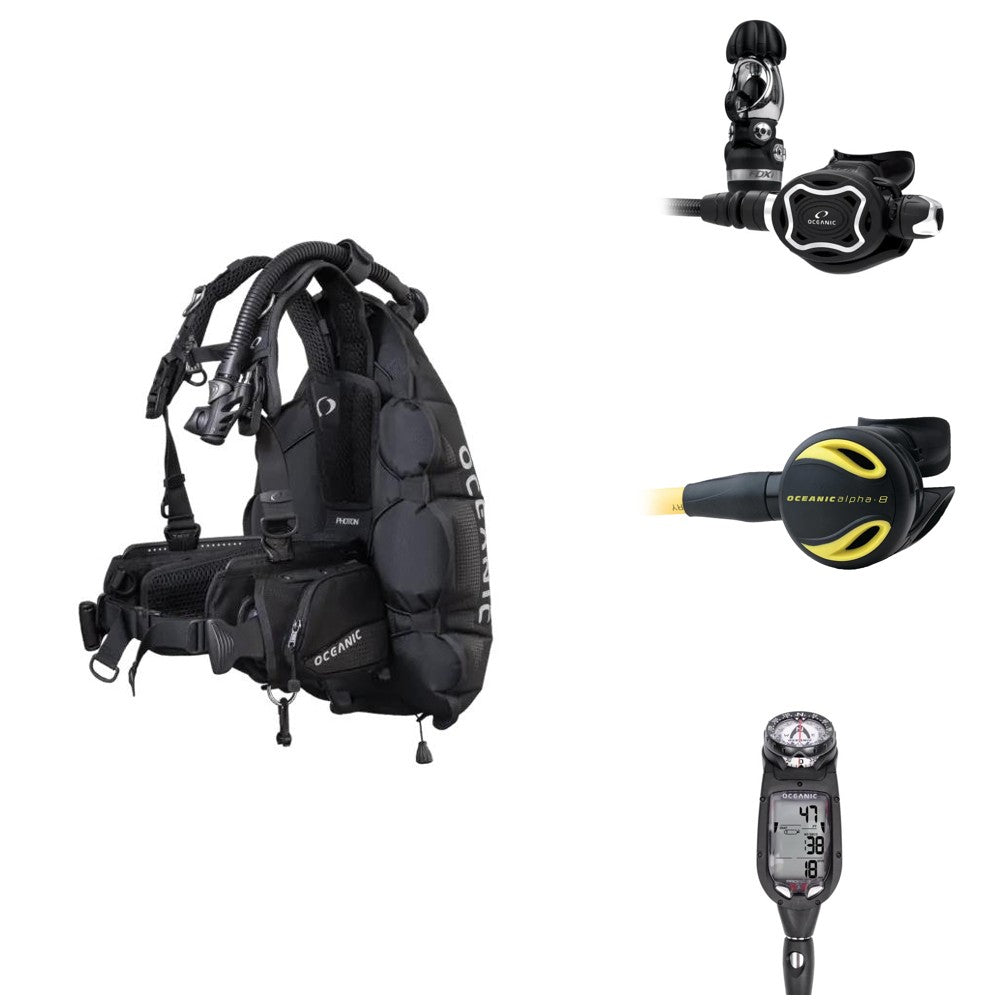oceanic photon pro scuba package flatlay