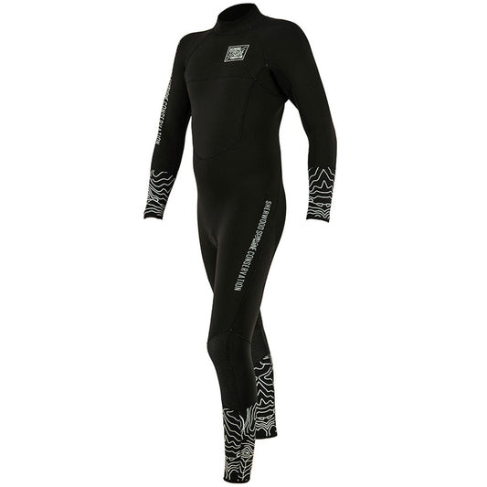 Sherwood 5mm Marine Conservation wetsuit for men in black with white marine graphics and back zipper