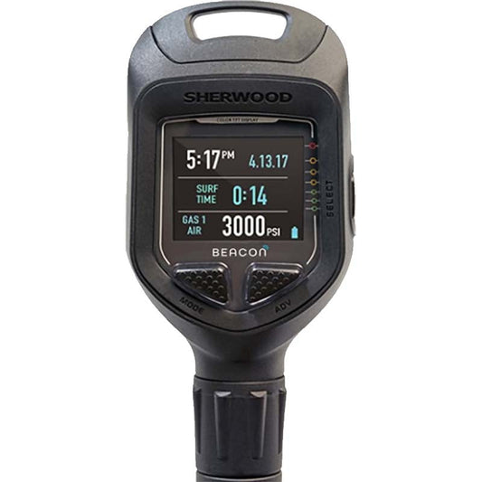 Sherwood Beacon Air dive computer with color TFT display and Bluetooth connectivity