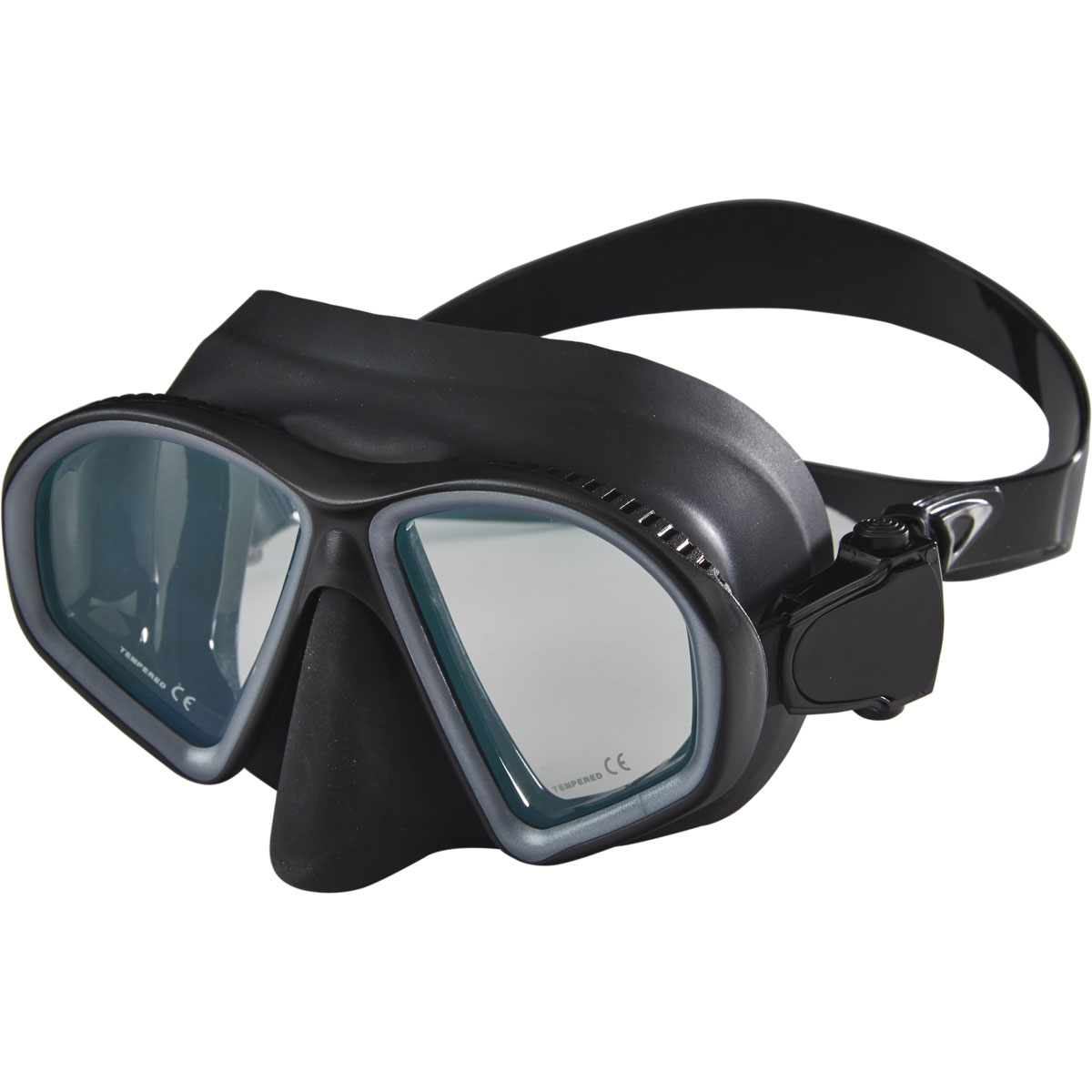 Sherwood Onyx ARL black silicone dive mask with anti reflective lenses and quick disconnect buckles