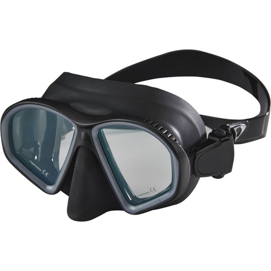 Sherwood Onyx ARL black silicone dive mask with anti reflective lenses and quick disconnect buckles