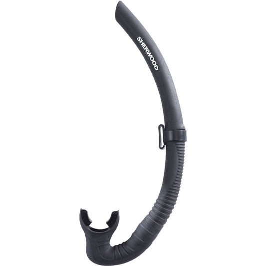 Sherwood Onyx Snorkel in matte black with J style design and silicone mouthpiece