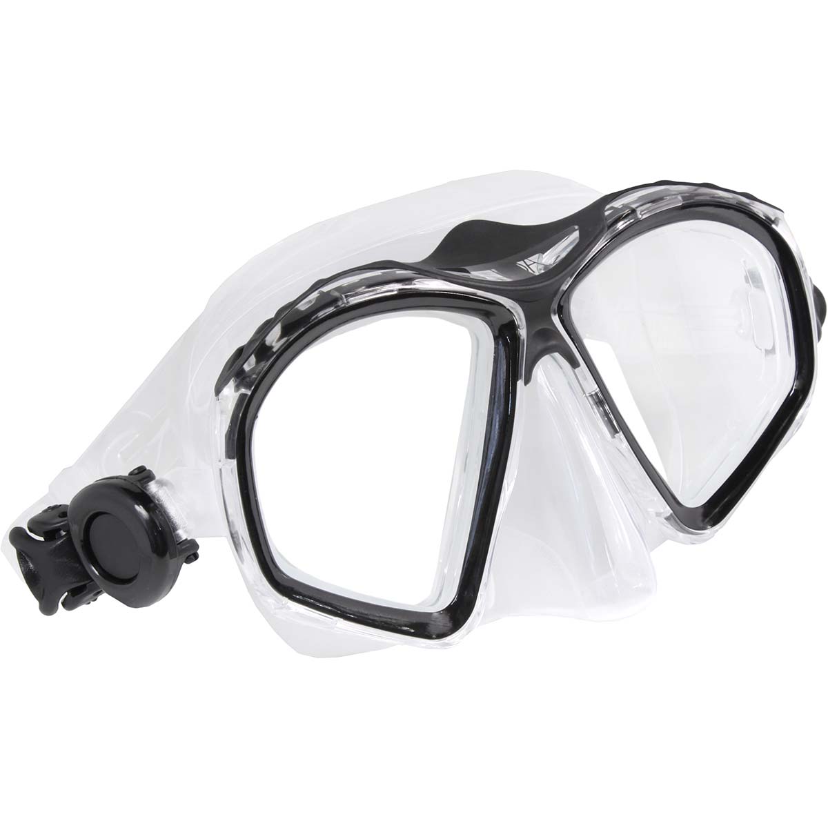 Sherwood Vida Mask clear dual-lens diving mask with black silicone trim and adjustable strap