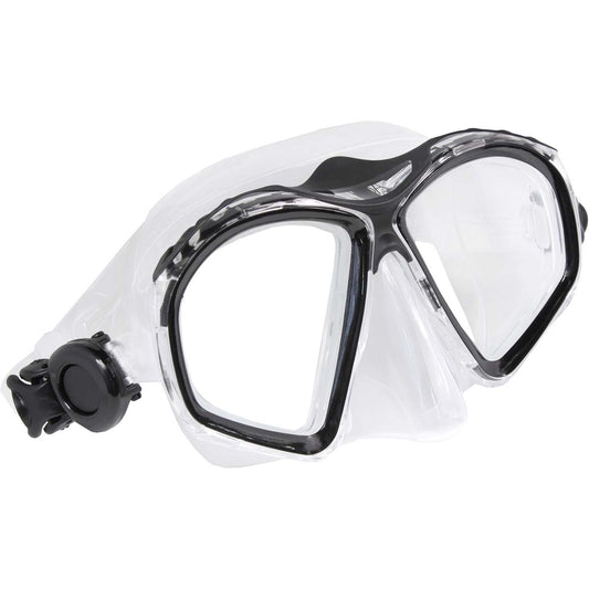 Sherwood Vida Mask clear dual-lens diving mask with black silicone trim and adjustable strap