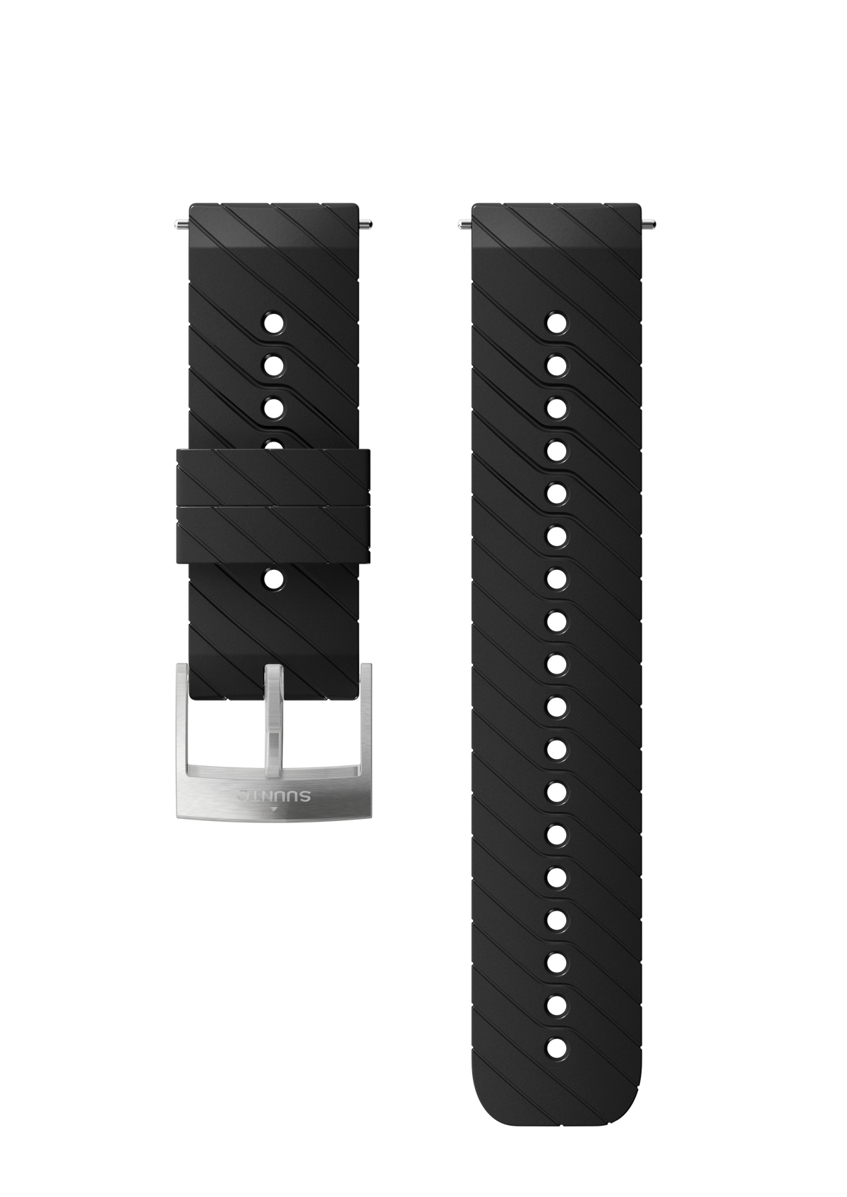 Suunto 24mm Athletic 3 Silicone Strap M - Black/Steel