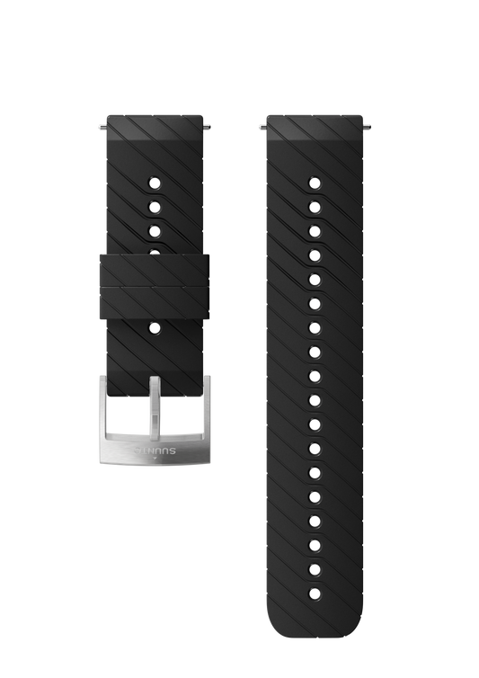 Suunto 24mm Athletic 3 Silicone Strap M - Black/Steel