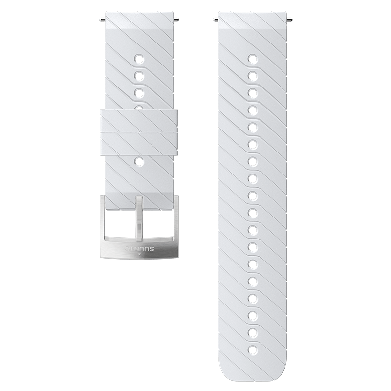 Suunto 24mm Athletic 3 Silicone Strap M - White/Steel