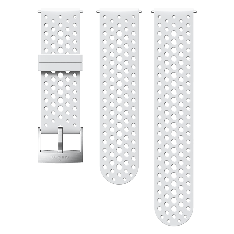 Suunto 24mm Athletic 1 Silicone Strap S+M - White/Steel