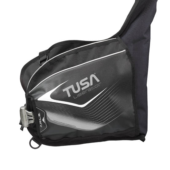 Black Tusa BC0103B Liberator buoyancy compensator jacket with advanced weight loading system and ultimate stabilizing harness