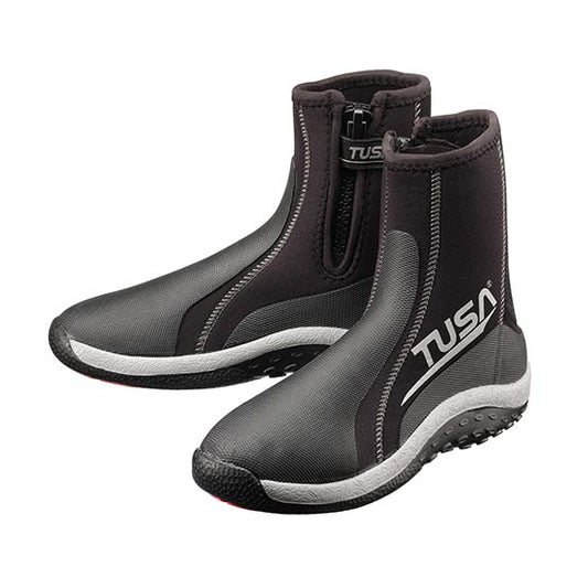 Tusa DB0109 dive boot with 5mm neoprene, injection molded sole, super traction, and zipper with hook-and-loop lock