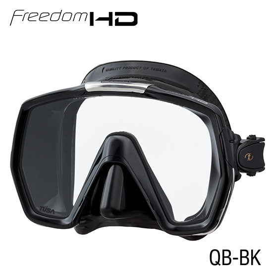 Tusa M1001 Freedom HD Mask black silicone single lens wide view diving mask with 180-degree rotational buckle system