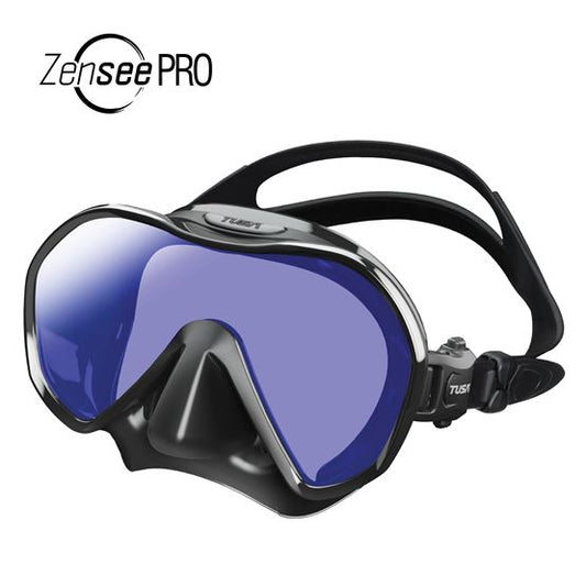 Tusa M1010S Zensee Pro Mask frameless diving mask with UV 420 lens, anti-reflective treatment, CrystalView optics, and panoramic view